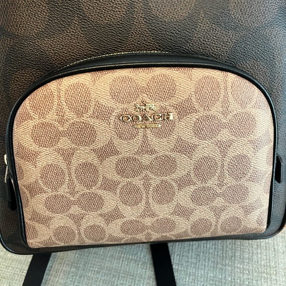 NWOT Coach Signature Brown and Tan Backpack - Picture 3 of 9